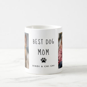 Mug Meilleur chien maman   Deux photos Texte manuscrit