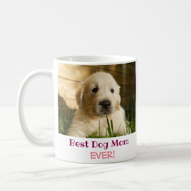 Mug Meilleur Chien Maman Jamais Pet Photo (Gauche)
