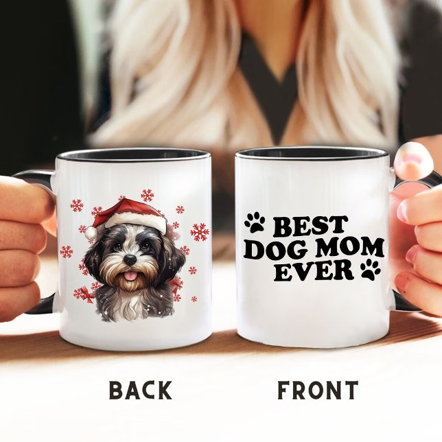 Mug Meilleur chien maman Jour Noël mignon Chih Tzu Chi (Créateur téléchargé)