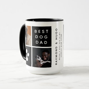 Mug Meilleur Chien Papa 4 x Grille de Collage Photo