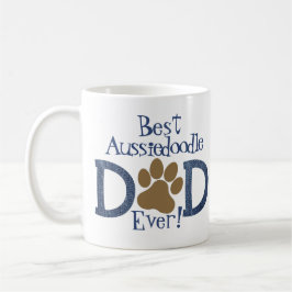 Mug Meilleur Chien Papa, Empreinte de patte & Denim, p