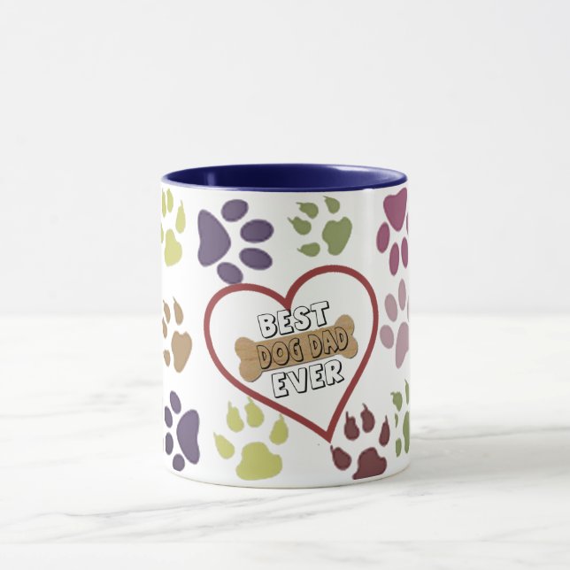 Mug Meilleur Chien Papa Jamais Chien Paw Pet Pet Lover (Centre)