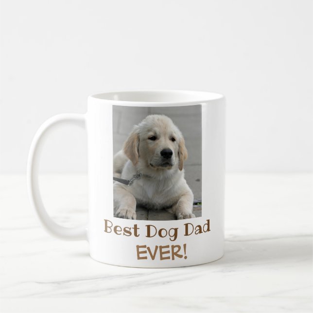 Mug Meilleur Chien Papa Jamais Pet Photo (Gauche)