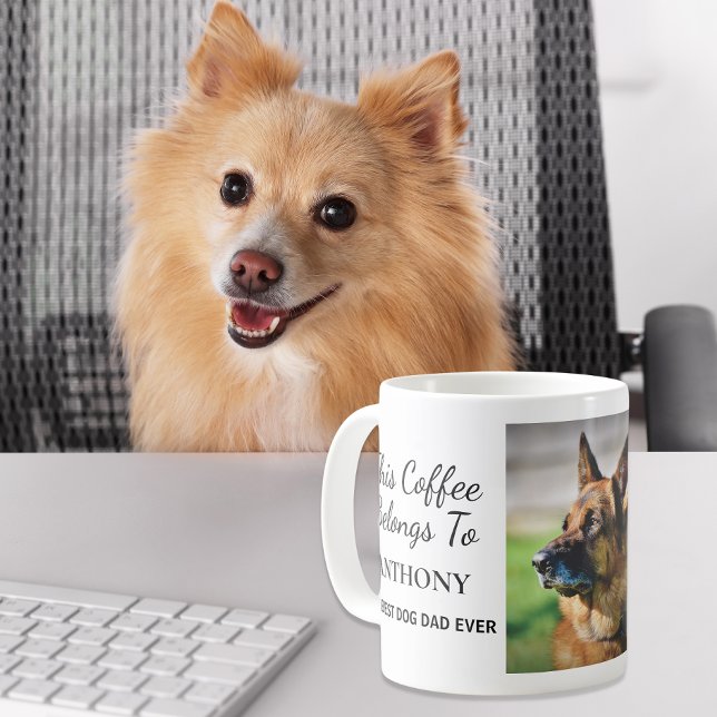 Mug Meilleur Chien Papa Jamais Photo Personnalisée (Créateur téléchargé)