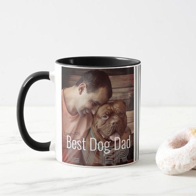 Mug Meilleur Chien Papa Jamais Photo Personnalisée Nom (Avec donut)