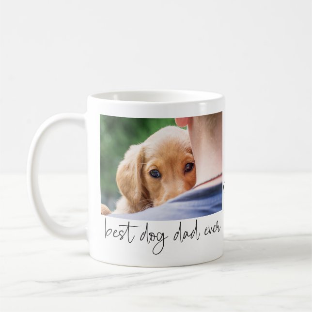 Mug Meilleur Chien Papa Jamais une photo personnalisée (Gauche)