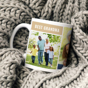 Mug Meilleur Collage de Photos de Grand-Mère au Teint 