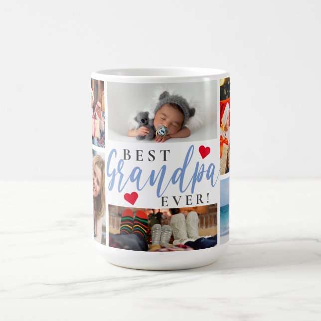 Mug Meilleur Collage de photos de Grand-père (Centre)