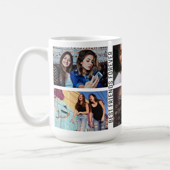 Mug Meilleur Collage Personnalisé Photo Friends Foreve (Gauche)