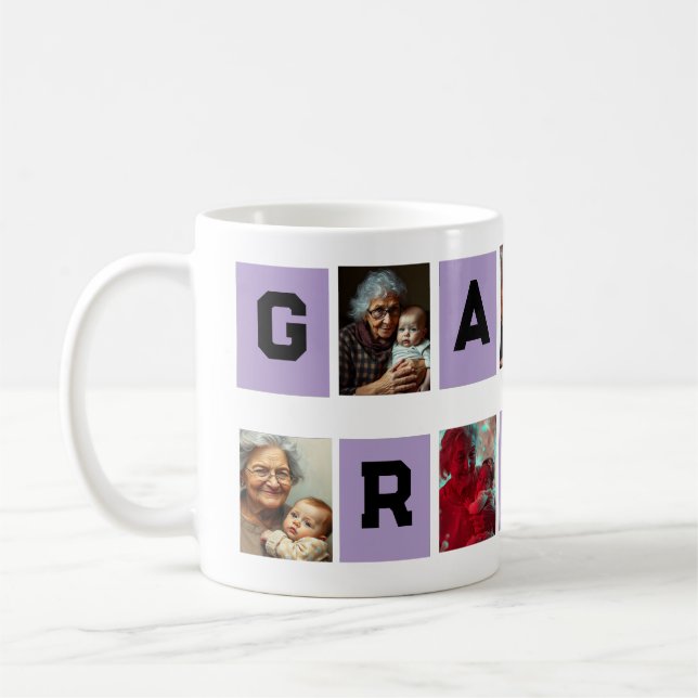 Mug Meilleur Collage photo de grand-mère (Gauche)