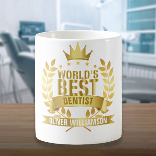 Mug Meilleur Dentiste Gold 5 étoiles du monde