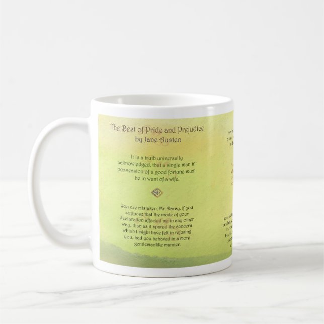 Mug Meilleur des citations de Jane Austen de fierté et (Gauche)