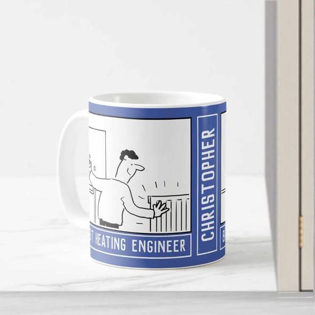 Mug Meilleur dessin de l'ingénieur de chauffage avec n (Créateur téléchargé)