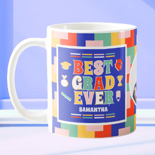 Mug Meilleur diplômé rétro photo bleue de remise des d