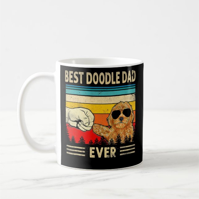 Mug Meilleur Doodle Papa Jamais Goldendoodle Chien Pap (Gauche)