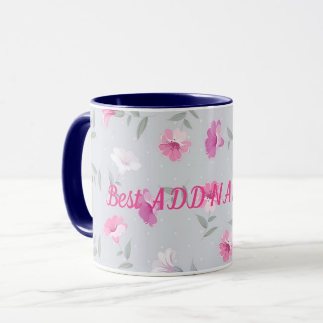 Mug Meilleur élégant Floral Moderne (Devant gauche)