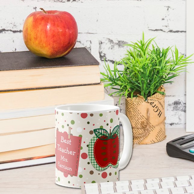 Mug Meilleur enseignant Apple personnalisée (Créateur téléchargé)