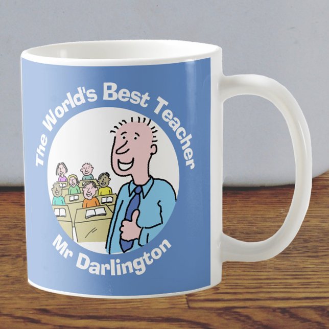 Mug Meilleur enseignant masculin au monde (Créateur téléchargé)