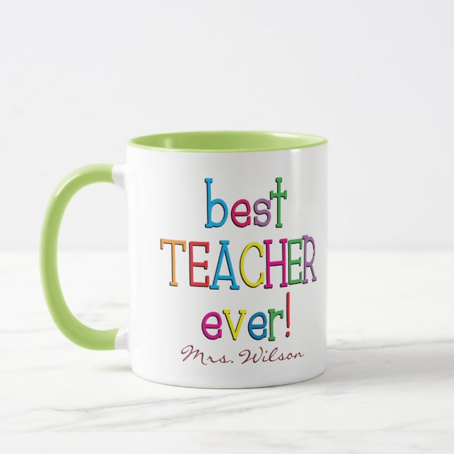 Mug Meilleur enseignant personnalisé (Gauche)