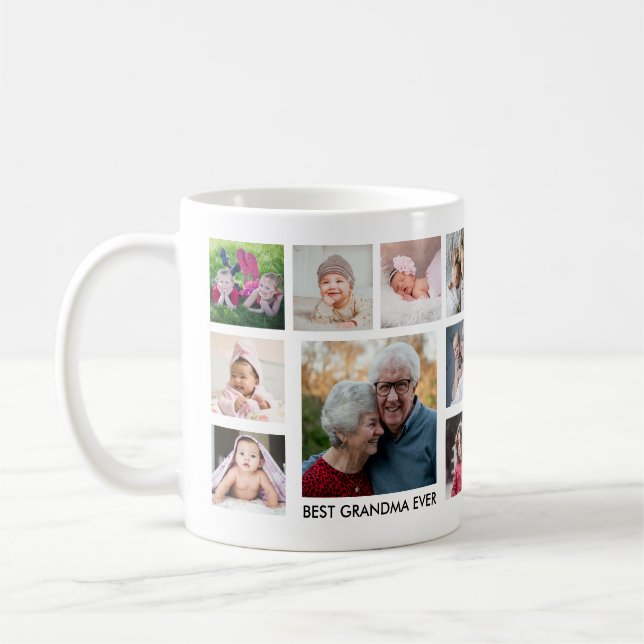 Mug Meilleur grand-mère Ever 18 Collage de photos de f (Gauche)