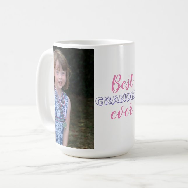 Mug Meilleur Grand-Mère jamais photo personnalisée (Devant gauche)