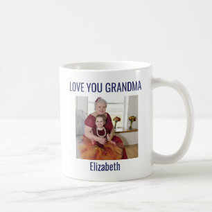Mug Meilleur grand-mère photo du monde voté Bleu blanc
