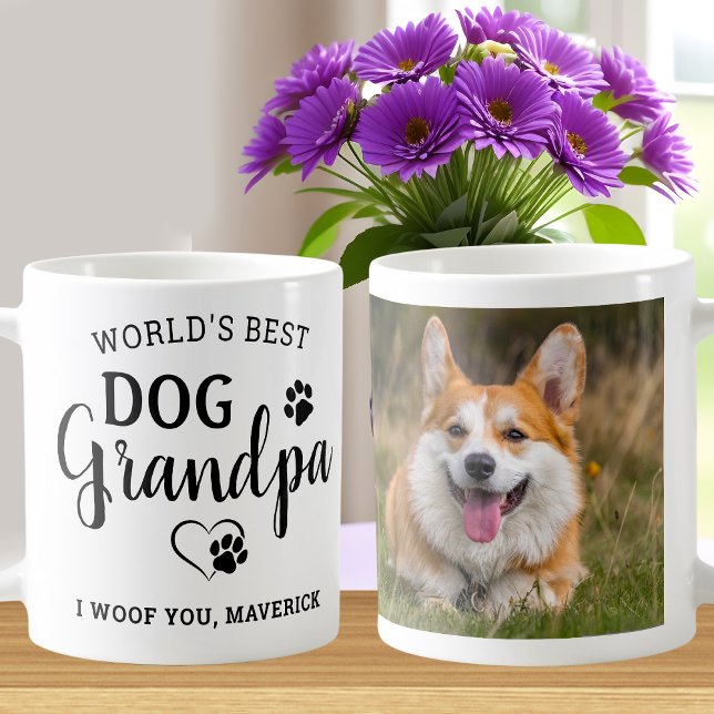 Mug Meilleur grand-père de chien du monde Photo person (Créateur téléchargé)