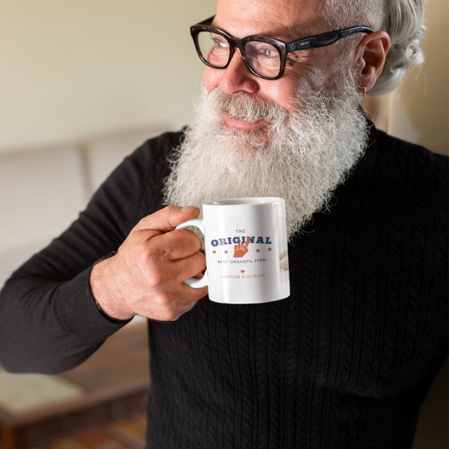 Mug Meilleur Grand-Père | Deux photos Collage de café  (Créateur téléchargé)