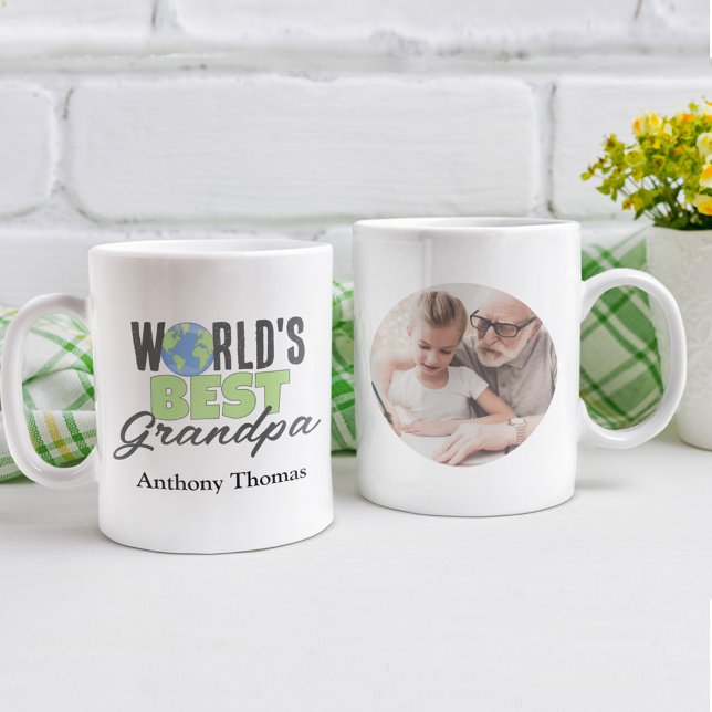 Mug Meilleur grand-père du monde (World's Best Grandpa custom photo mug)