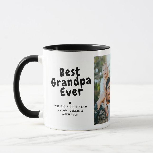 Mug Meilleur Grand-Père Ever 2-Photo Collage et messag (Gauche)