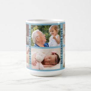 Mug Meilleur grand-père Ever 6 Photo personnalisée Col