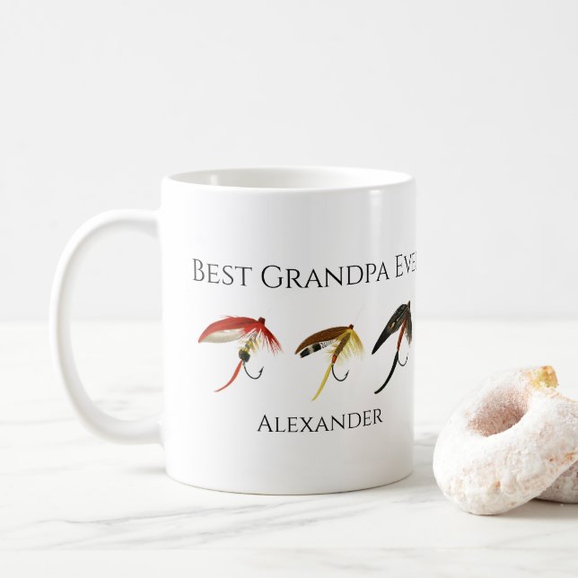 Mug Meilleur Grand-Père Jamais ! Pêcheurs à la mouche  (Avec donut)