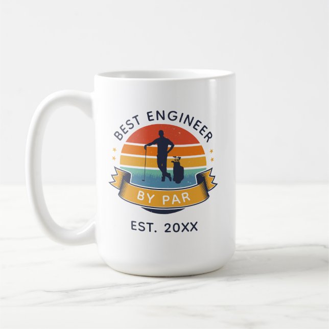 Mug Meilleur Ingénieur Par Par Papa Anniversaire Golf  (Gauche)