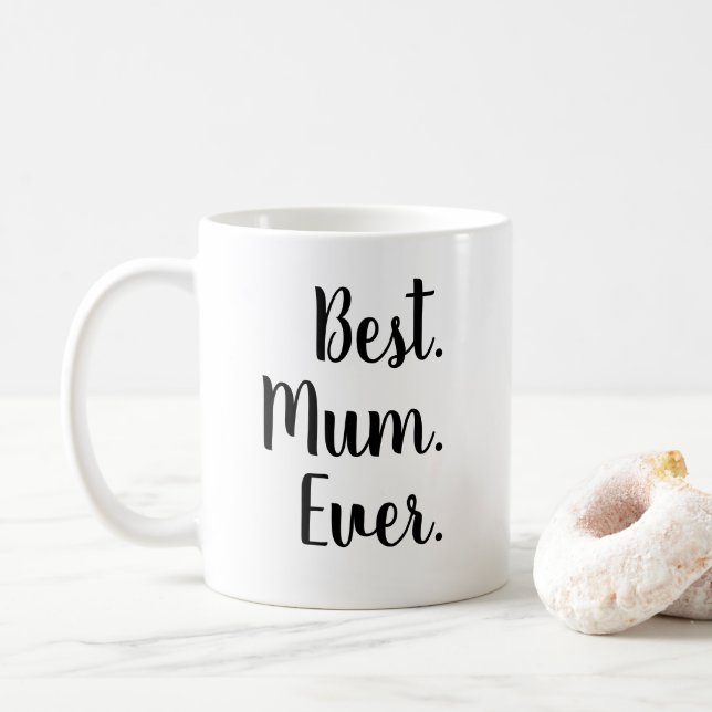 Mug Meilleur. Maman. Jamais. Lettres de brosse de scri (Avec donut)