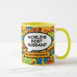 Mug Meilleur Mari au Monde Livre de Bande Dessinée Coo