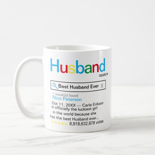 Mug Meilleur Mari toujours moteur de recherche Message (Gauche)