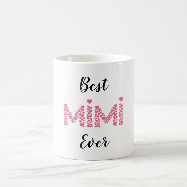Mug Meilleur Mimi Jamais Rose Coeurs mignonnes Personn (Centre)