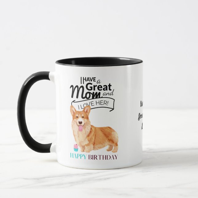 Mug MEILLEUR MOM CORGI DOG MOM Personnalisé au monde (Gauche)