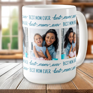 Mug Meilleur MOM Ever Custom 4 Photo Collage Fête des 