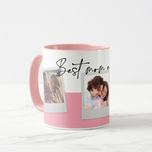 Mug MEILLEUR MOM JAMAIS Photo personnalisée Collage Ma (Devant gauche)