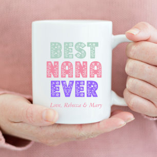 Mug Meilleur Nana jamais floral