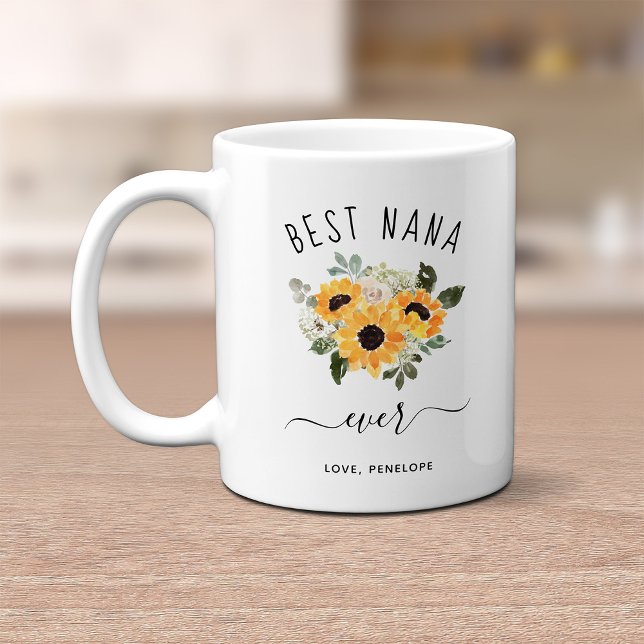 Mug Meilleur Nana | Joli tournesol rustique (Créateur téléchargé)