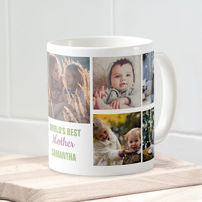 Mug Meilleur nom de mère au monde | Collage de photos  (Créateur téléchargé)
