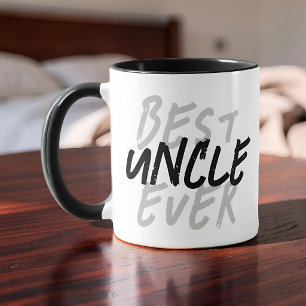 Mug Meilleur Oncle Moderne Noir et Gris Grunge
