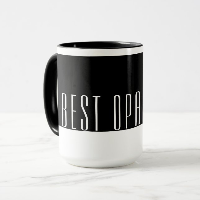 Mug Meilleur OPA moderne en noir et blanc (Devant gauche)