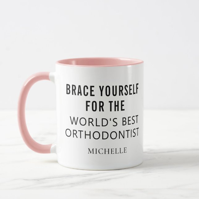 Mug Meilleur Orthodontiste Nom Professionnel Personnal (Gauche)