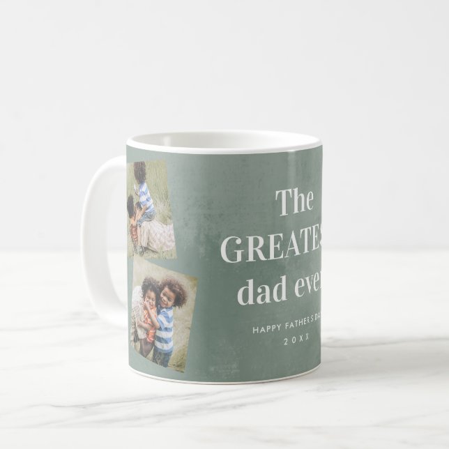Mug Meilleur papa 3 collage de photos Fête des pères (Devant gauche)