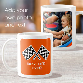 Mug Meilleur papa À damiers Drapeaux Personnalisé Phot