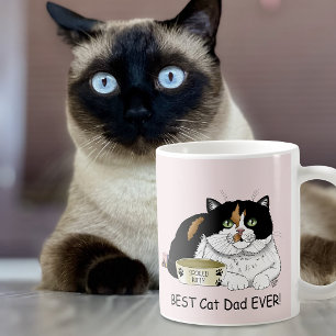 Mug Meilleur Papa Chat Calico Gâté Fête des Pères Rose