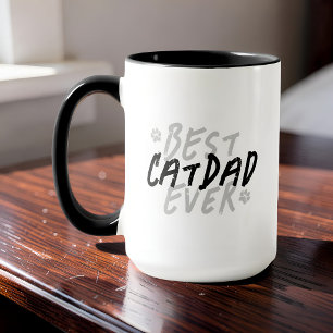 Mug Meilleur Papa Chat du Monde Moderne Noir et Gris G